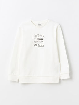 Bisiklet Yaka Bask?l? Uzun Kollu Erkek ?ocuk Ti??rt