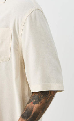 Рубашка к/р лен F611-0423 beige - Fine joyce фото 6