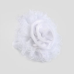 Бант для волос на резинке школьный, белый, 6.5 см, Кошечка Мари