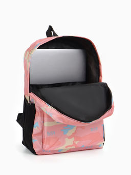 Рюкзак школьный на молнии, с карманами, с принтом, размер 30?13?42 см, тёмно-синий/чёрный