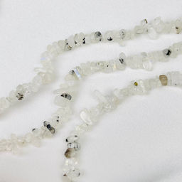 Бусины для украшений из Лунного камня с вкл. Турмалина крошка 80 см