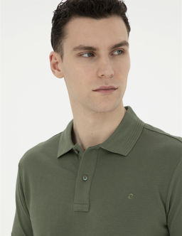 Haki Slim Fit Basic Ti__rt - Pierre cardin фото 2