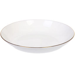 Тарелка фарфоровая "White magic Gold" 20см глубокая