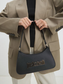 Женская сумка на плечо JUST CAVALLI METAL LETTERING Артикул 4107788, черный  фото 7