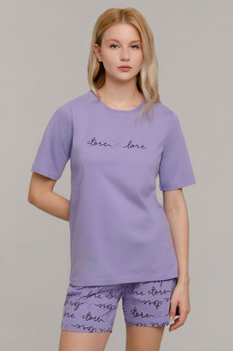 Арт. 9139 Пижама с шортами 42-50 (5 шт) Цвет:верх-сиреневый,низ-сиреневый - Калинка фото 5