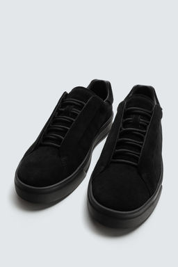 MONOCHROME LEATHER TRAINERS - Zara фото 2