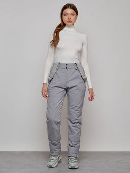 Полукомбинезон утепленный зимний горнолыжный светло-серого цвета