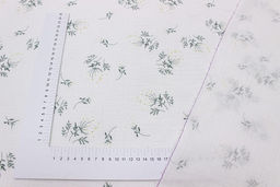 Муслин двухслойный с эф.жатости Веточки ромашки на белом, ВИД2, ш.1.4м, хлопок-100%, 120гр/м.кв - Купава фото 4