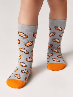 Цена за 2 пары Conte-kids Антискользящие носки TIP-TOP с рисунками серый