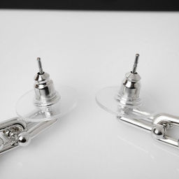 Серьги металл Цепь с крестиком, три звена, цвет серебро - Queen fair фото 2