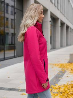 Парка спортивная женская с капюшоном softshell розового цвета 9568R - Mtforce фото 31