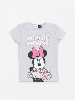 Bisiklet Yaka Minnie Mouse Bask?l? K?sa Kollu K?z ?ocuk Pijama Tak?m? - Waikiki фото 2