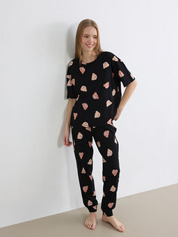 Ay? Teddy Bask?l? Kad?n Pijama Tak?m