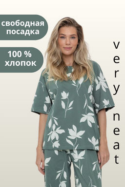 VERY NEAT _ ЕВТ 3184/зеленый мох,магнолия фуфайка жен