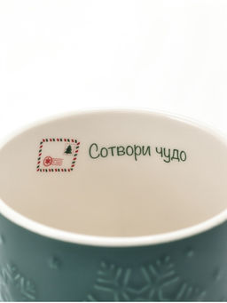 Кружки Доляна «Снежный новый год», набор 2 шт., 380 мл, фарфор, зелёная, красная