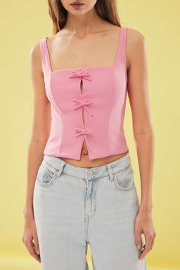 Trendyolmilla Pembe Dokuma Bluz TWOSS25BZ00164 фото 9