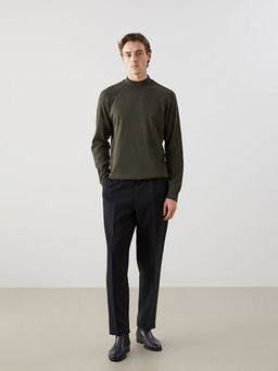 Yar?m Bal?k?? Yaka Uzun Kollu Erkek Triko Kazak