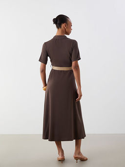 Keten Kar???ml? G?mlek Elbise