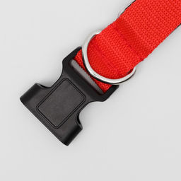 Ошейник с подсветкой Двойная полоса размер L, ОШ 45-52 х 2,5 см, 3 режима свечения красный - Пижон фото 6