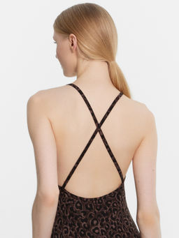 Платье женское домашнее леопардовое шоколадный леопард 572387