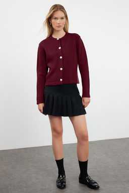 Bordo Basic Ceket Gorunumlu Triko H?rka TWOAW24HI00090