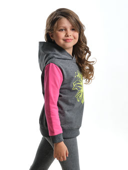 Толстовка для девочки с капюшоном UD 3745 граф/мал - Mini maxi фото 8