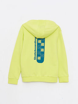 Kap??onlu Bask?l? Uzun Kollu Erkek ?ocuk Sweatshirt - Waikiki фото 2