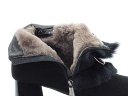 04-JM715-2 BLACK Ботинки женские (натуральная замша, натуральный мех (полностью)) - Фабричный китай фото 13