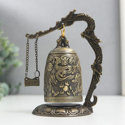 Колокол-гонг металл настольный Дракон 12х9х7 см