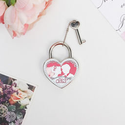 Замок свадебный с ключом «Ты + Я = СЕМЬЯ».