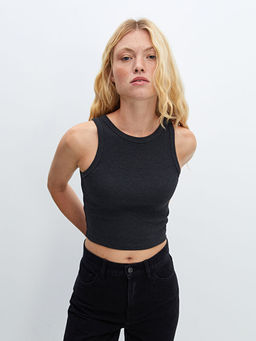 Bisiklet Yaka Kad?n Crop