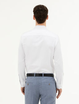 Beyaz Slim Fit Uzun Kollu G_mlek
