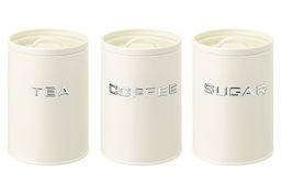 Набор 3 банок для сыпучих продуктов 1,3 л 11*11*16,5 см Tea, coffee, sugar с крышкой с сил.уплот - Elan gallery фото 4