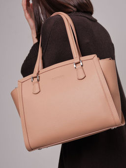 Сумка кожаная Azaro 30690 бежевая нуга