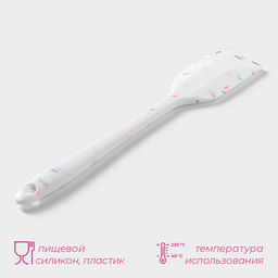 Лопатка Доляна Конфетти, силикон, 20.5 см, белая  фото 2