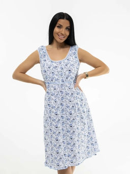 Ночная сорочка женская, цвет белый голубой