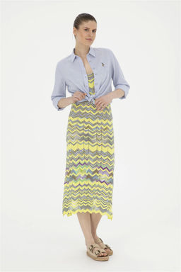 Женская голубая базовая рубашка с длинным рукавом Неожиданная скидка в корзине - U.s. polo assn фото 4