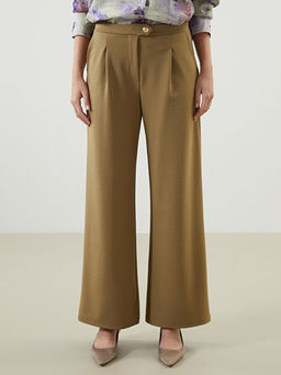 Loose Fit Krep Kad?n Pantolon