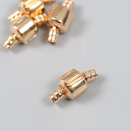 Цена за 4 шт. Замок металл для браслета с защёлкой, внешний d=0.4 см, золото