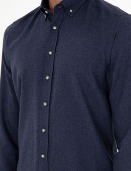 Lacivert Slim Fit Uzun Kollu G_mlek