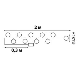 ULD-S0200-010/STB/2AA WHITE IP20 TANGLES-1 Гирлянда светодиодная Клубки, на батарейках 2AA (не в/к), 2м. 10 светодиодов. Белый свет. Провод прозрачный. TM Uniel