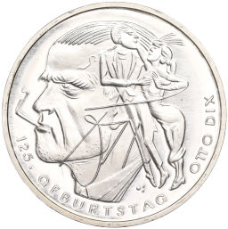 Монета 20 евро 2016 года Германия 125 лет со дня рождения Отто Дикса