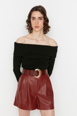 Tas Super Crop Carmen Yaka Triko Kazak TWOAW22KZ1897 - Trendyolmilla фото 10