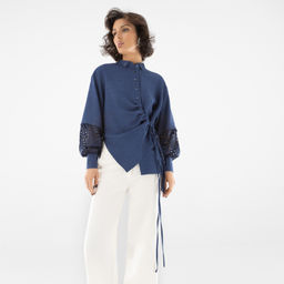 Рубашка с ассиметричной драпировкой и кружевом Дивная смелость (new) - Charutti фото 2