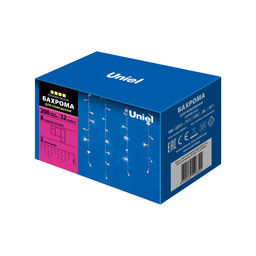 ULD-B3010-200/DTA WARM WHITE IP20 Бахрома светодиодная с контроллером, 3 м. 200 светодиодов. Теплый белый свет. Провод прозрачный. TM Uniel. - Volpe фото 7