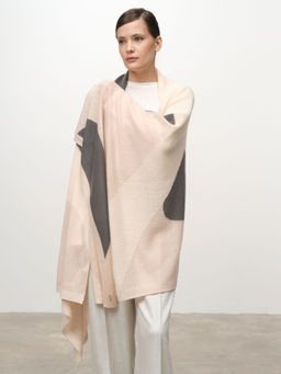 Палантин из кашемира 09043 жасмин-кремовый