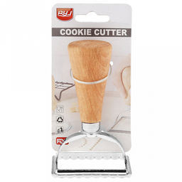 Штамп металлический для пельменей "Квадрат" 5,8х5,8см h10см, деревянная ручка, на картоне (Китай)