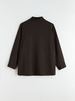 Dik Yaka Oversize Kad?n Sweatshirt Tunik