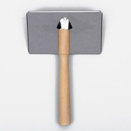 Пуходерка Wood большая широкая без капель, 12 х 19 см, длинная деревянная ручка - Пижон фото 3