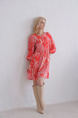 Платье красное с присборенной юбкой - Martichelli фото 6